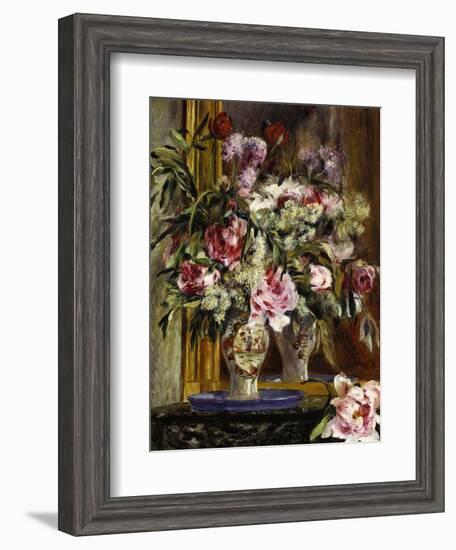 Vase of Flowers, 1871-Pierre-Auguste Renoir-Framed Giclee Print