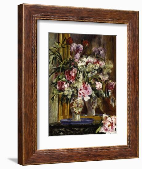 Vase of Flowers, 1871-Pierre-Auguste Renoir-Framed Giclee Print