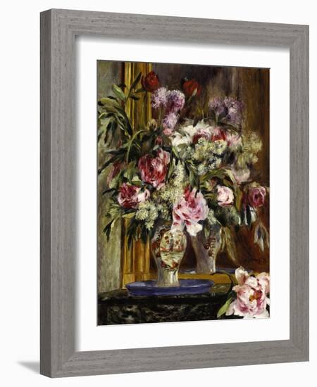 Vase of Flowers, 1871-Pierre-Auguste Renoir-Framed Giclee Print