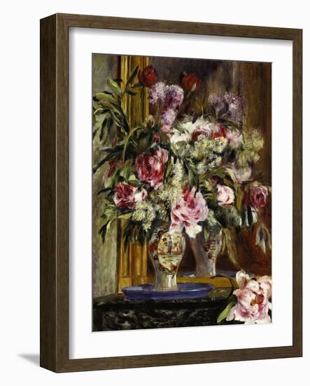 Vase of Flowers, 1871-Pierre-Auguste Renoir-Framed Giclee Print