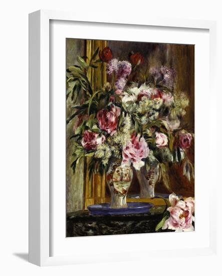 Vase of Flowers, 1871-Pierre-Auguste Renoir-Framed Giclee Print