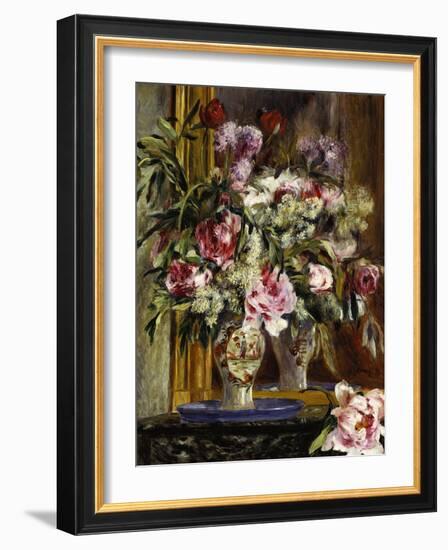 Vase of Flowers, 1871-Pierre-Auguste Renoir-Framed Giclee Print