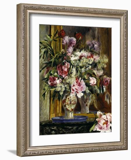 Vase of Flowers, 1871-Pierre-Auguste Renoir-Framed Giclee Print