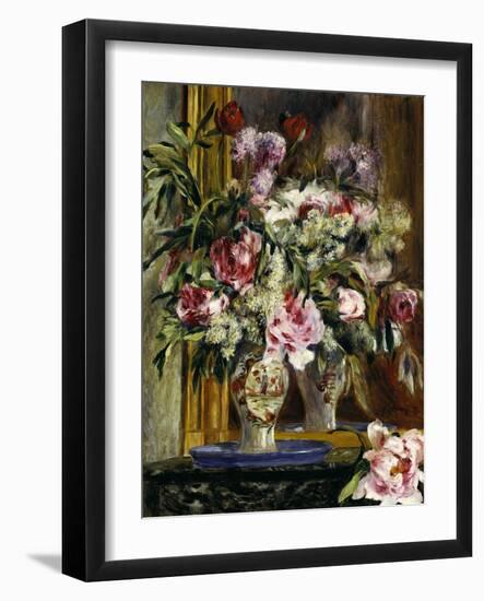 Vase of Flowers, 1871-Pierre-Auguste Renoir-Framed Giclee Print