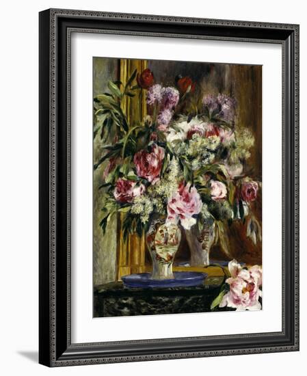 Vase of Flowers, 1871-Pierre-Auguste Renoir-Framed Giclee Print