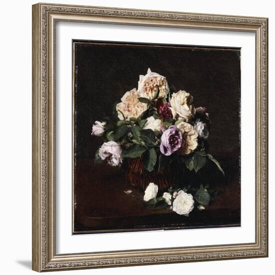 Vase of Flowers, 1876-Ignace Henri Jean Fantin-Latour-Framed Giclee Print