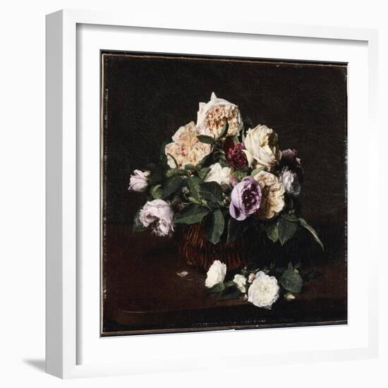 Vase of Flowers, 1876-Ignace Henri Jean Fantin-Latour-Framed Giclee Print