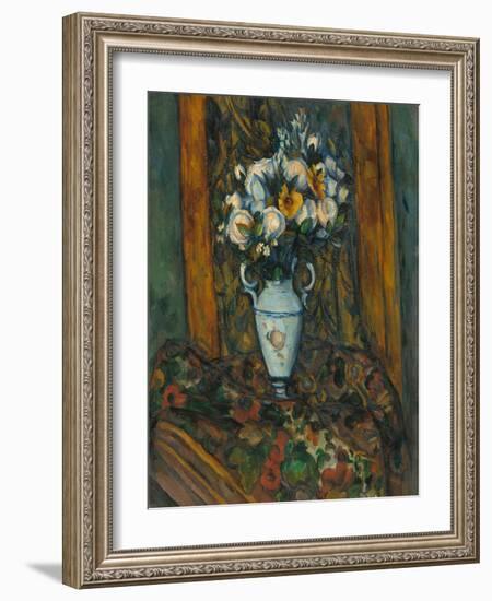 Vase of Flowers, 1900-3 (Oil on Canvas)-Paul Cezanne-Framed Giclee Print