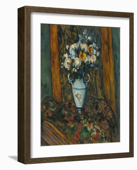 Vase of Flowers, 1900-3 (Oil on Canvas)-Paul Cezanne-Framed Giclee Print