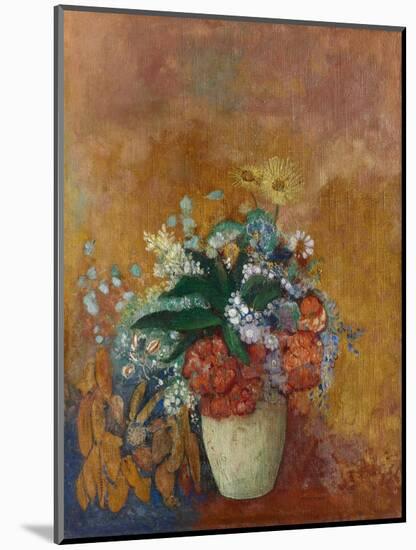 Vase of Flowers, 1905, by Odilon Redon, 1840-1916, French symbolist painting,-Odilon Redon-Mounted Art Print