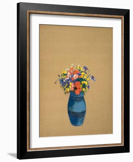 Vase of Flowers, 1909-10 (Pastel on Paper)-Odilon Redon-Framed Giclee Print