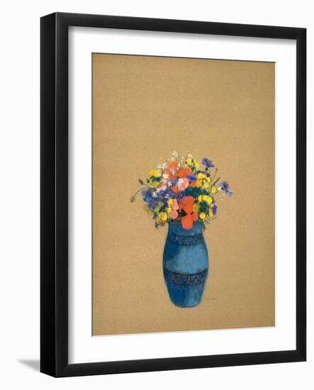 Vase of Flowers, 1909-10 (Pastel on Paper)-Odilon Redon-Framed Giclee Print