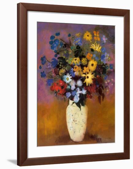 Vase of Flowers, 1914-Odilon Redon-Framed Art Print