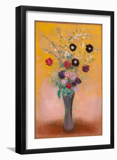 Vase of Flowers, 1916 (Pastel)-Odilon Redon-Framed Giclee Print