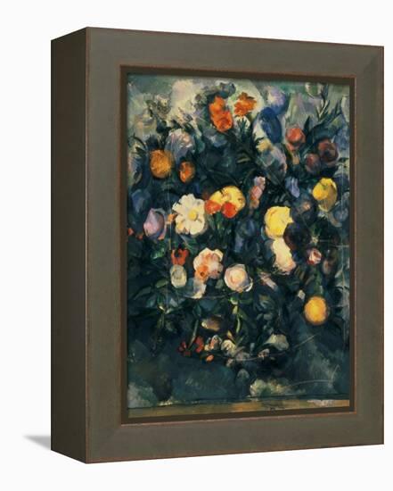 Vase of Flowers, 19th-Paul Cézanne-Framed Premier Image Canvas