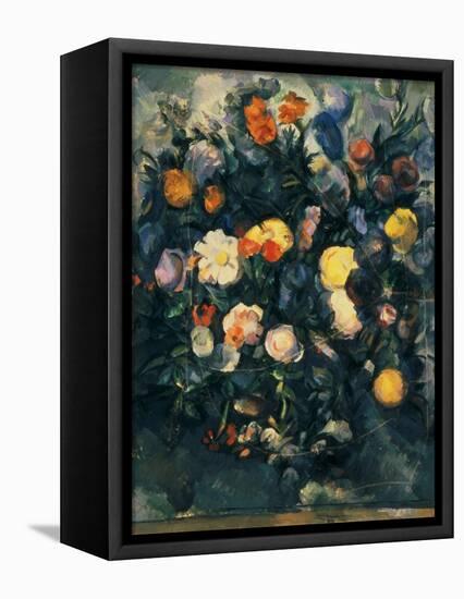 Vase of Flowers, 19th-Paul Cézanne-Framed Premier Image Canvas