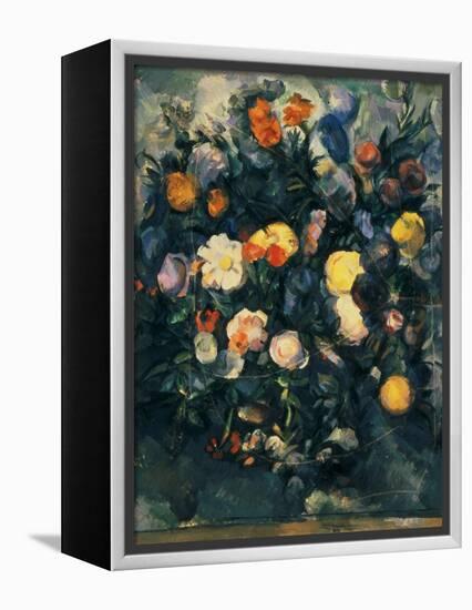 Vase of Flowers, 19th-Paul Cézanne-Framed Premier Image Canvas