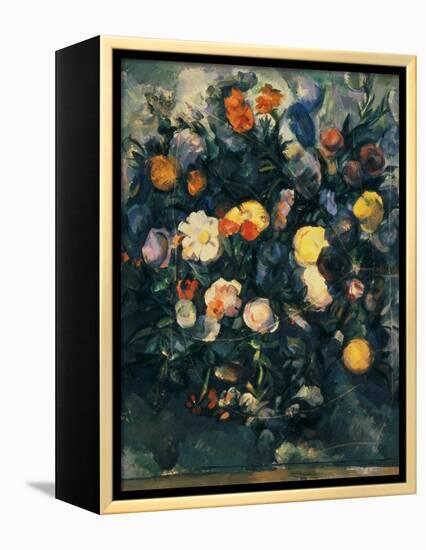 Vase of Flowers, 19th-Paul Cézanne-Framed Premier Image Canvas