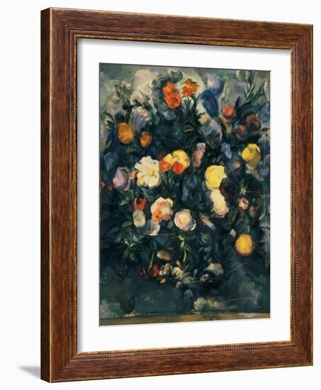 Vase of Flowers, 19th-Paul Cézanne-Framed Giclee Print