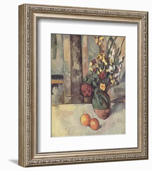 Vase of Flowers and Apples-Paul Cezanne-Framed Collectable Print