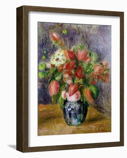 Vase of Flowers, c.1909-Pierre-Auguste Renoir-Framed Giclee Print