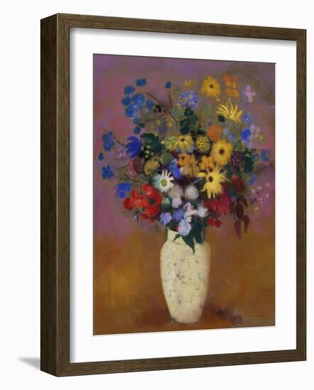 Vase of Flowers. Ca. 1912-14-Odilon Redon-Framed Giclee Print