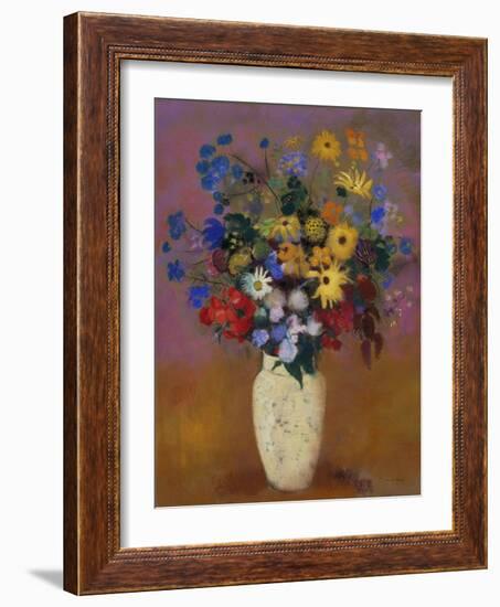 Vase of Flowers. Ca. 1912-14-Odilon Redon-Framed Giclee Print