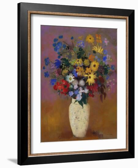 Vase of Flowers. Ca. 1912-14-Odilon Redon-Framed Giclee Print