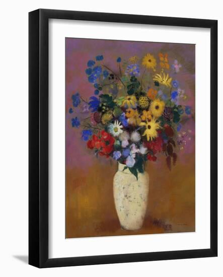 Vase of Flowers. Ca. 1912-14-Odilon Redon-Framed Giclee Print