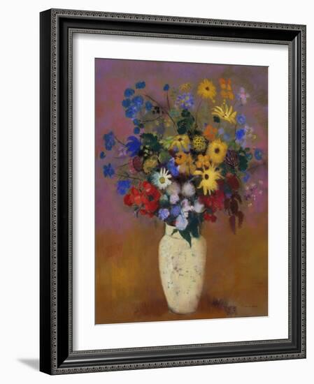 Vase of Flowers. Ca. 1912-14-Odilon Redon-Framed Giclee Print