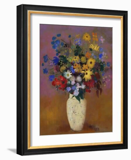 Vase of Flowers. Ca. 1912-14-Odilon Redon-Framed Giclee Print