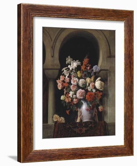 Vase of Flowers in the Window-Francesco Hayez-Framed Giclee Print