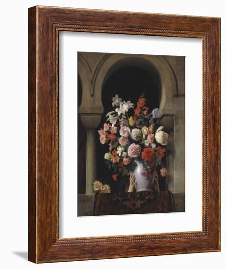 Vase of Flowers in the Window-Francesco Hayez-Framed Giclee Print