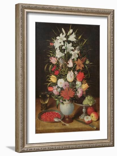 Vase of Flowers (Oil on Canvas)-Jan the Elder Brueghel-Framed Giclee Print