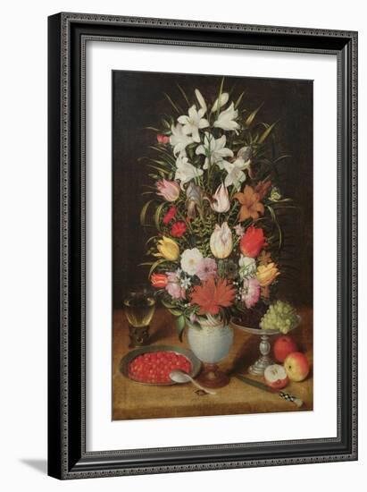 Vase of Flowers (Oil on Canvas)-Jan the Elder Brueghel-Framed Giclee Print