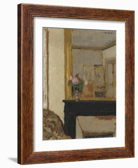 Vase of Flowers on a Mantelpiece, c.1900-Edouard Vuillard-Framed Giclee Print