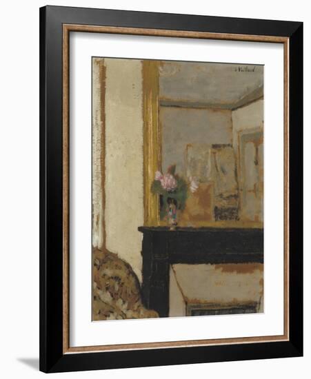 Vase of Flowers on a Mantelpiece, c.1900-Edouard Vuillard-Framed Giclee Print