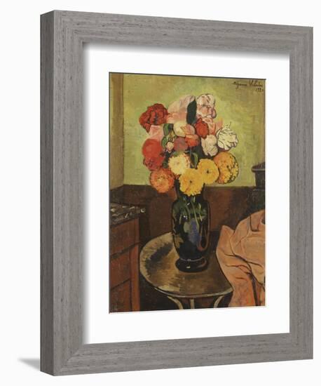 Vase of Flowers on a Round Table-Suzanne Valadon-Framed Giclee Print