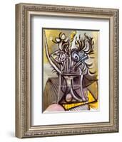 Vase of Flowers on a Table, 1969-Pablo Picasso-Framed Art Print