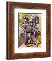 Vase of Flowers on a Table, 1969-Pablo Picasso-Framed Art Print