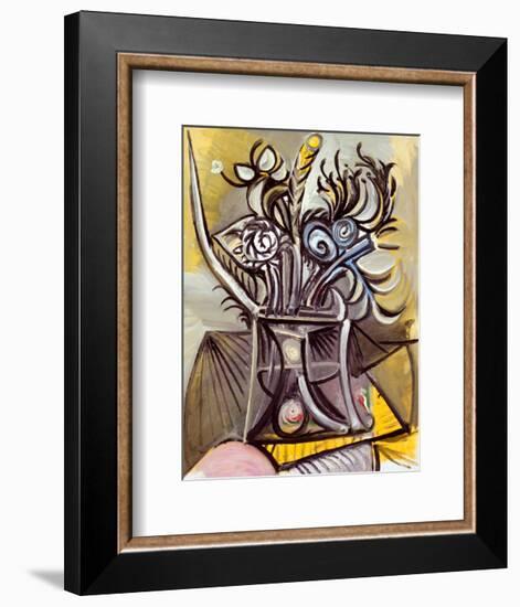 Vase of Flowers on a Table, 1969-Pablo Picasso-Framed Art Print