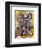 Vase of Flowers on a Table, 1969-Pablo Picasso-Framed Art Print