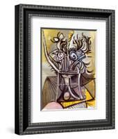 Vase of Flowers on a Table, 1969-Pablo Picasso-Framed Art Print