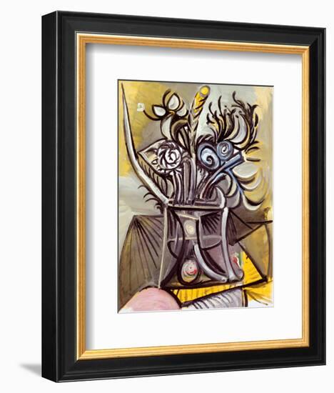Vase of Flowers on a Table, 1969-Pablo Picasso-Framed Art Print