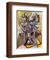 Vase of Flowers on a Table, 1969-Pablo Picasso-Framed Art Print