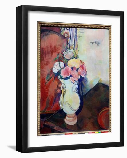 Vase of Flowers. Painting by Suzanne Valadon (1865-1938), 1938. Lyon, Musee Des Beaux Arts. - Vase-Suzanne Valadon-Framed Giclee Print