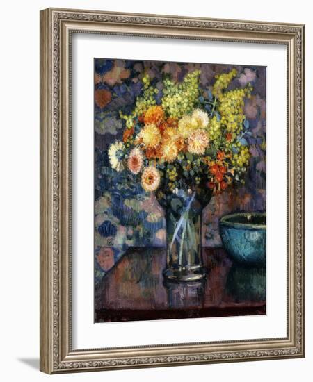 Vase of Flowers; Vase de Fleurs, c.1911-Théo van Rysselberghe-Framed Giclee Print