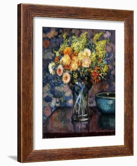 Vase of Flowers; Vase de Fleurs, c.1911-Théo van Rysselberghe-Framed Giclee Print