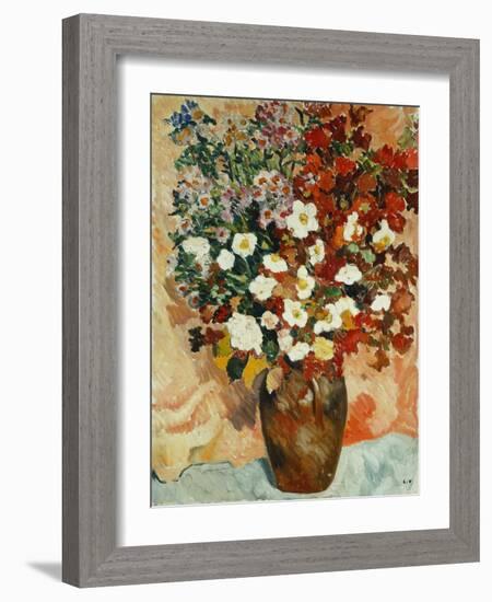 Vase of Flowers; Vase De Fleurs, C.1929 (Oil on Canvas)-Louis Valtat-Framed Giclee Print