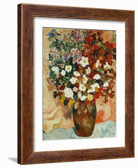 Vase of Flowers; Vase De Fleurs, C.1929 (Oil on Canvas)-Louis Valtat-Framed Giclee Print